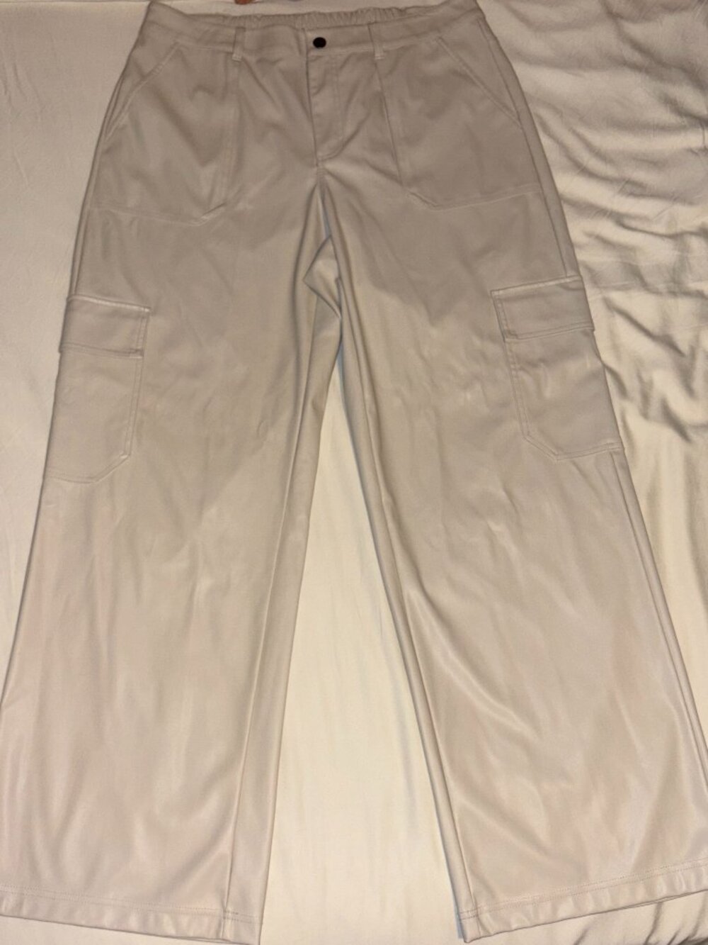 Wild Fable Cream Faux Leather Cargo Pants Size L